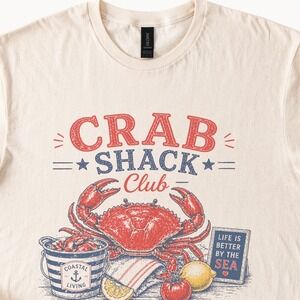 Crab Shack Coastal Living Graphic Tee Vintage Seafood Design